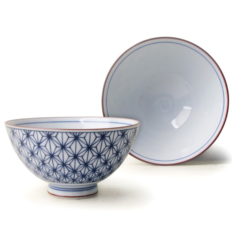 [豐名日本餐具] 4.0"中平碗 麻葉紋 藍 / C04RB0-369-2, , large