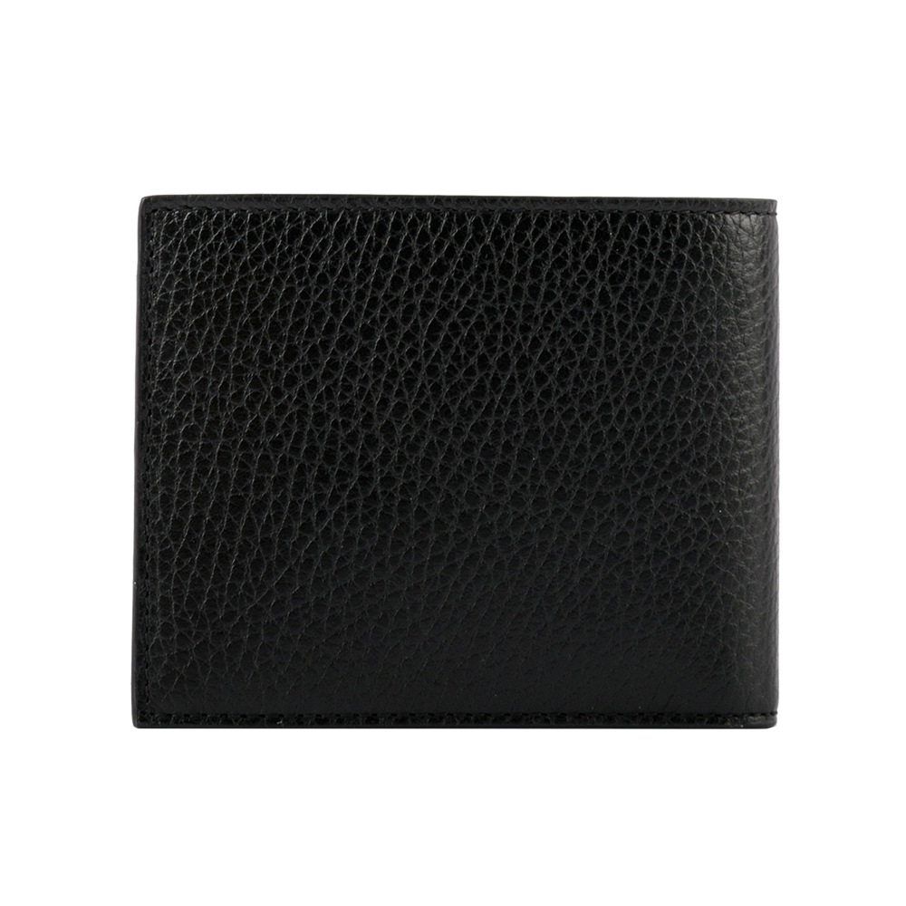 GUCCI 金屬縫線雙G Logo牛皮雙色6卡短夾/黑色/藍色, , large