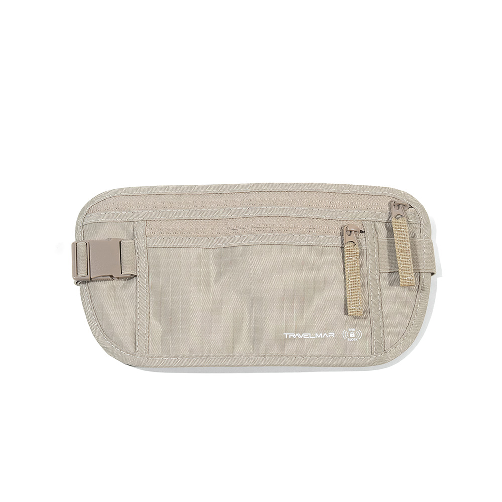 TRAVELMAR 多功能RFID防盜腰包-卡其色, , large