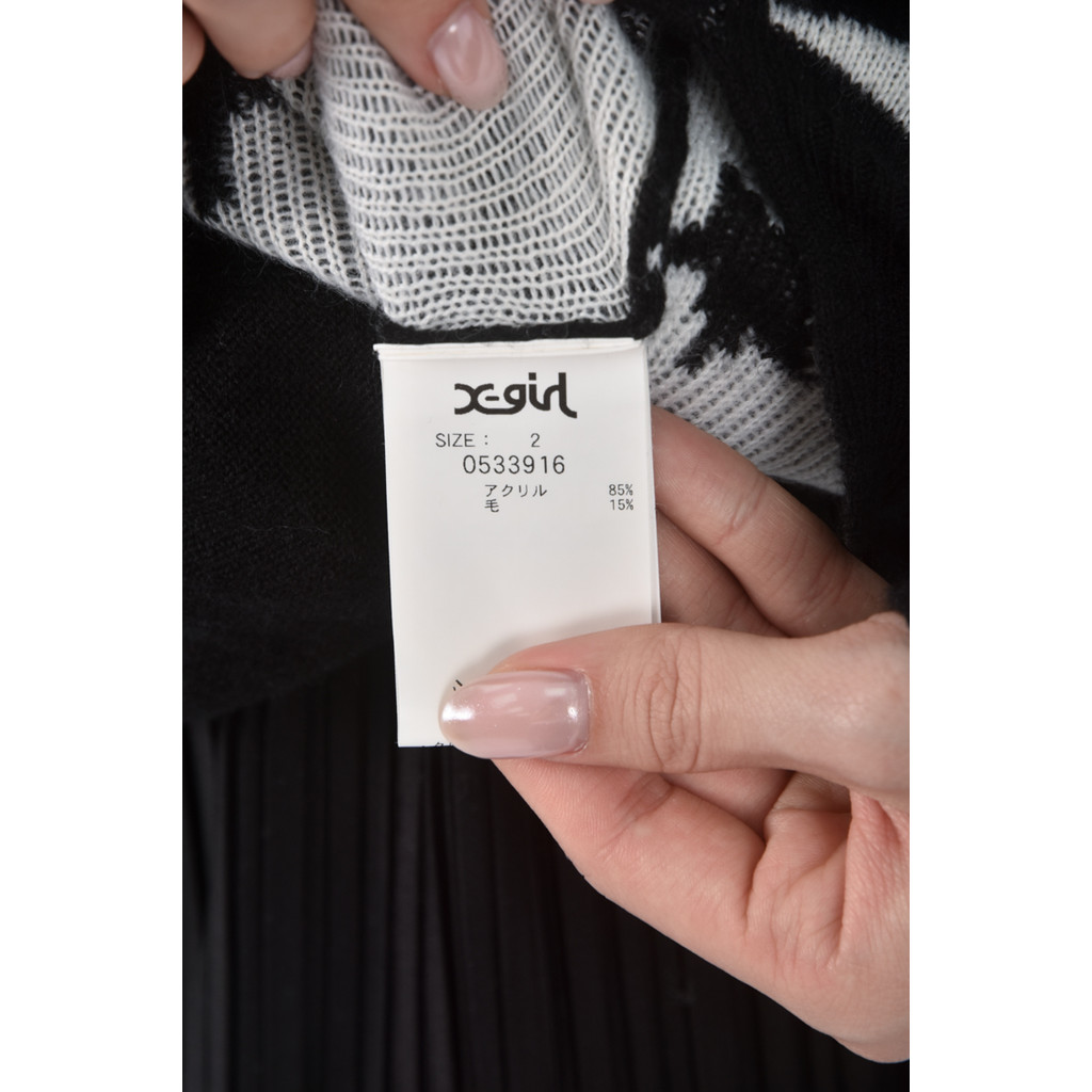 (L) x girl星星黑色長袖上衣二手衣, , large