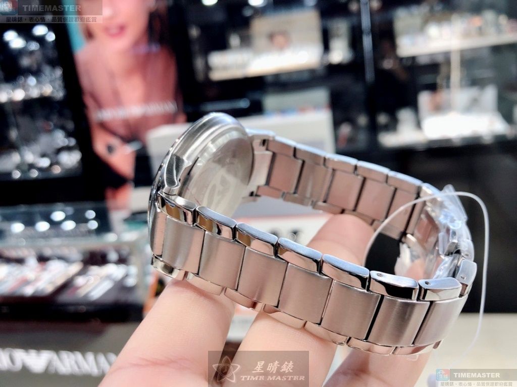 [星晴錶業]ARMANI手錶,44mm,AR00025寶藍色錶面銀錶殼銀色精鋼錶帶款, , large