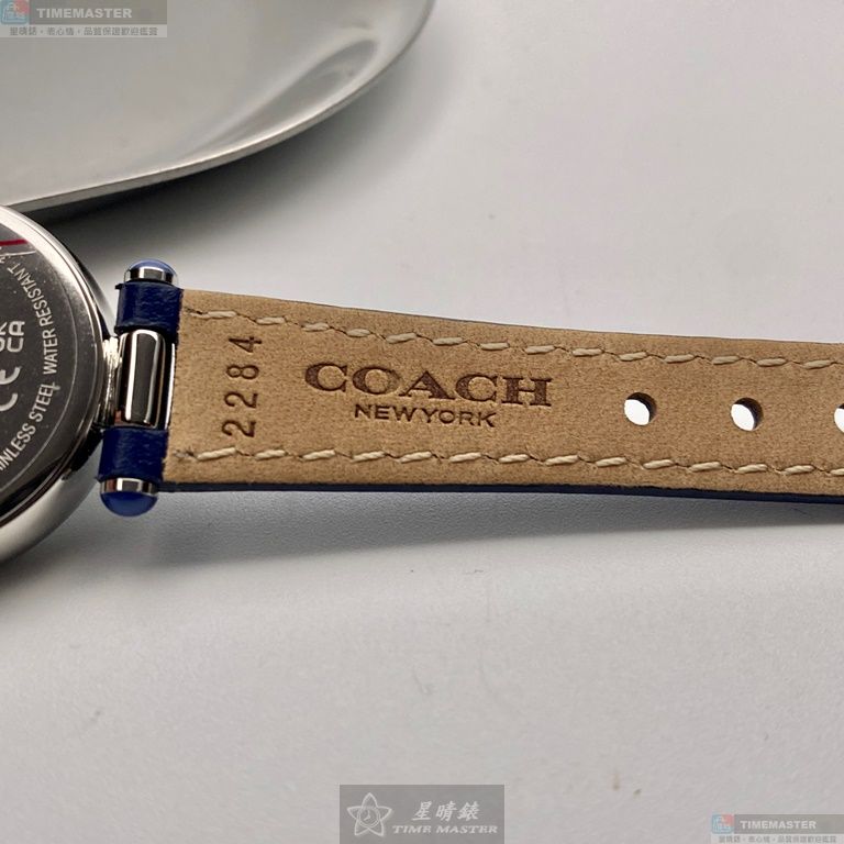 [星晴錶業]COACH手錶,26mm,CH00155貝母錶面銀錶殼寶藍真皮皮革錶帶款, , large