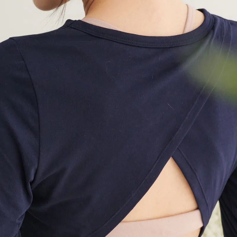 YOGA FLOW Ballet Tied Shirt - 綁帶蝴蝶結罩衫 - 銀河藍 Old Navy, , large