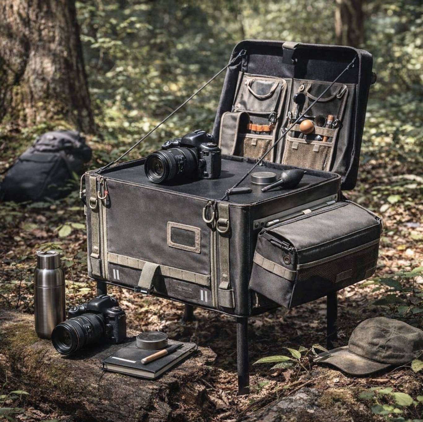 【城市旅人｜山海任務】 重機包裝備 TRAIL BOX 露營箱 尺寸 M 42公升 森林綠色, , large