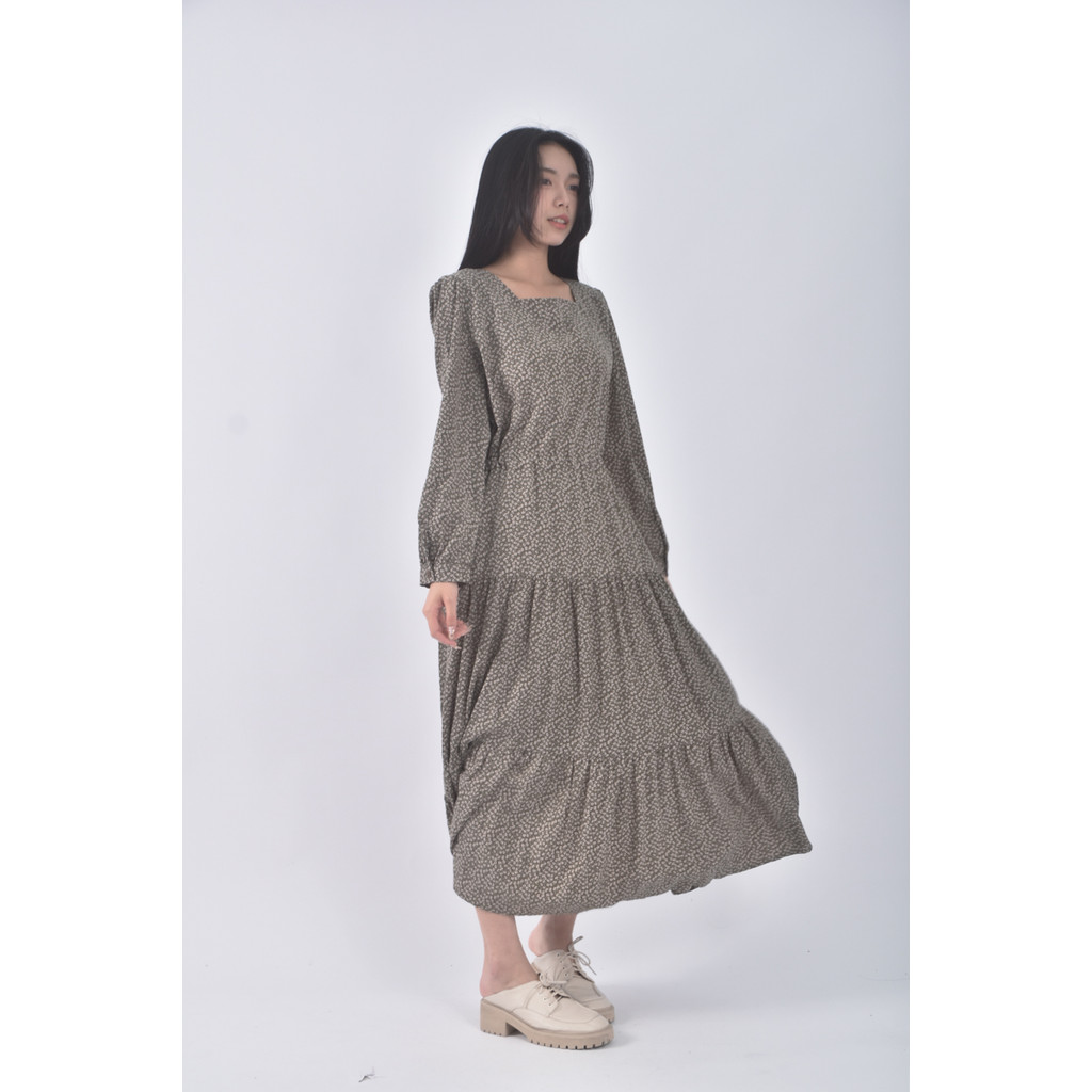 (XL) 質感長袖綠色洋裝二手衣, , large