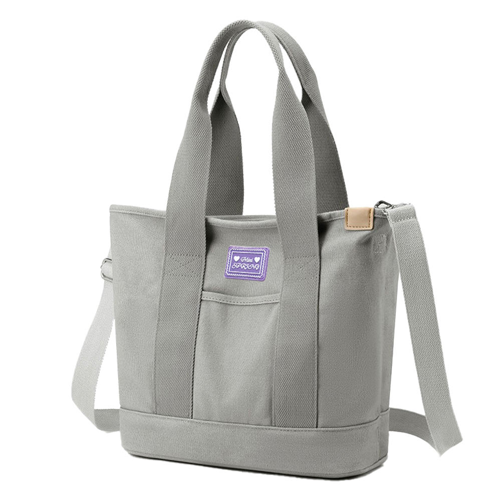 SPRING-日式簡約文青肩背斜背帆布包拉鍊千層包-多色(0-55155), , large