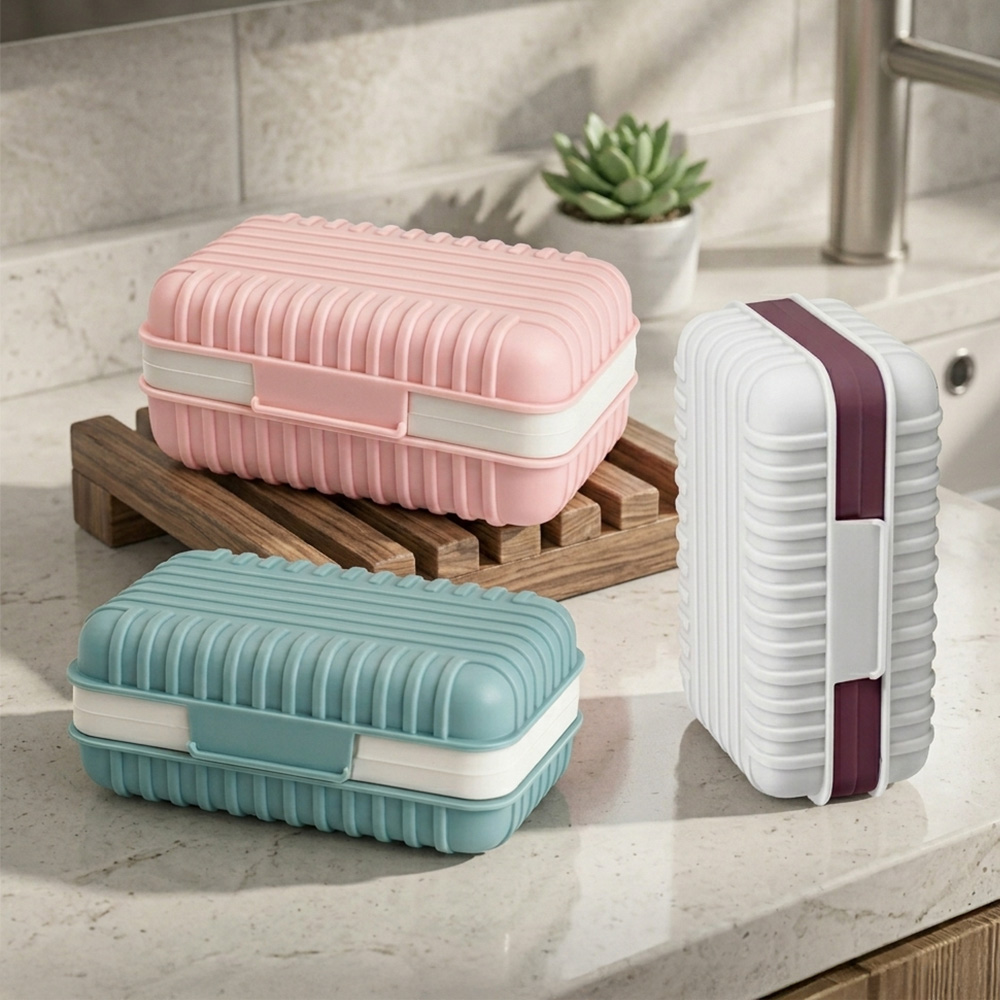 旅行皂盒 【3色可選】 行李箱肥皂盒 瀝水肥皂盒 隨身 密封防漏 不軟爛 加大尺寸 出國旅遊 露營必備 外宿族 學生宿舍, , large