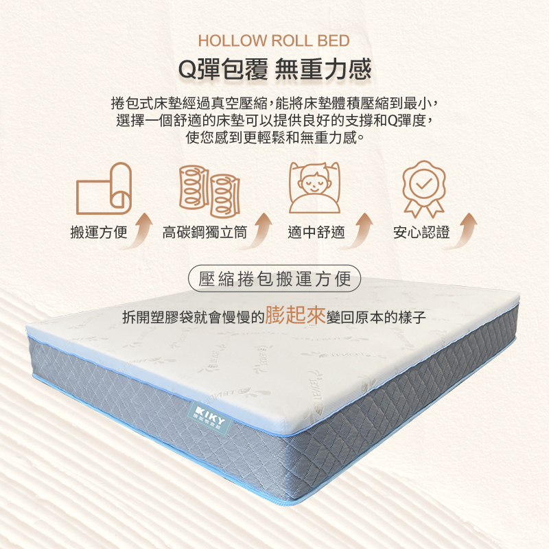 【KIKY】HouKun天絲2.3高支撐獨立筒床墊, , large