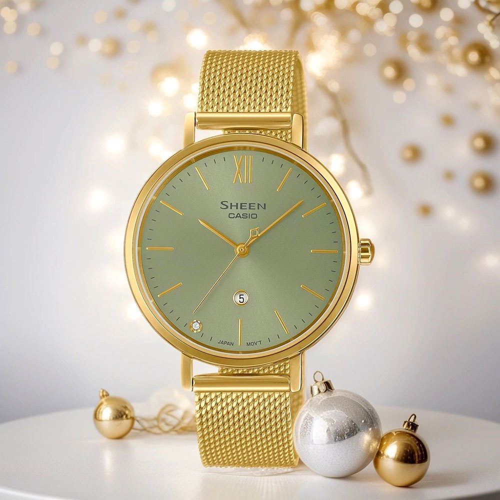CASIO 卡西歐 SHEEN 優雅米蘭帶石英女錶 SHE-4539GM-3A, , large