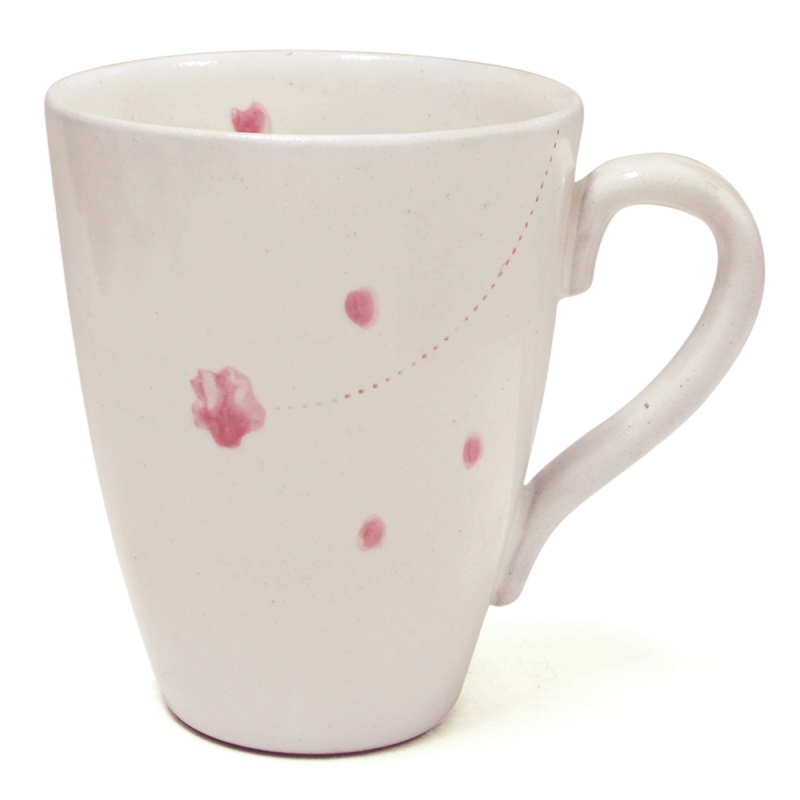 [豐名日本餐具] 4.0"馬克杯 粉引粉櫻花 / C04MG0-52-2