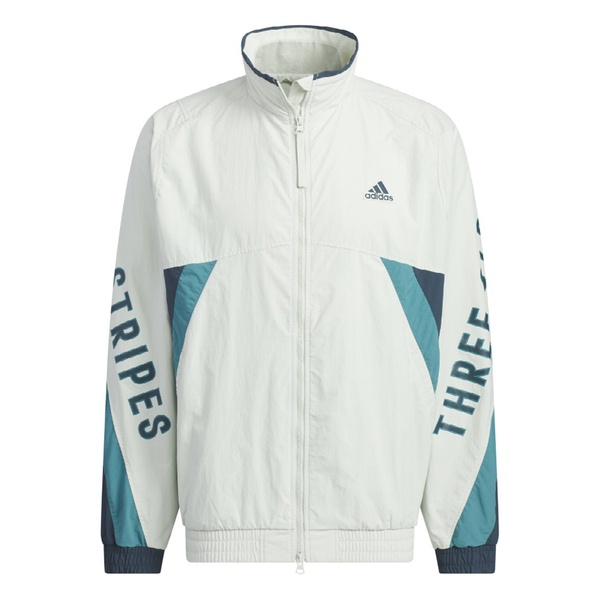 Adidas Word WOV JKT 男女 立領 外套 風衣 運動 訓練 休閒 慢跑 寬鬆 白 藍綠 [IS5148], , large