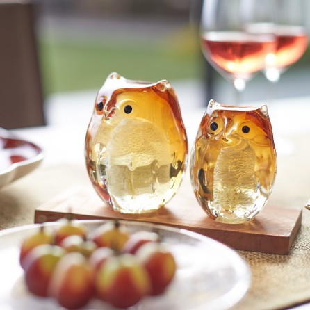 日本津輕 手作貓頭鷹 琉璃藝品 (共四款) 金益合玻璃器皿, , large