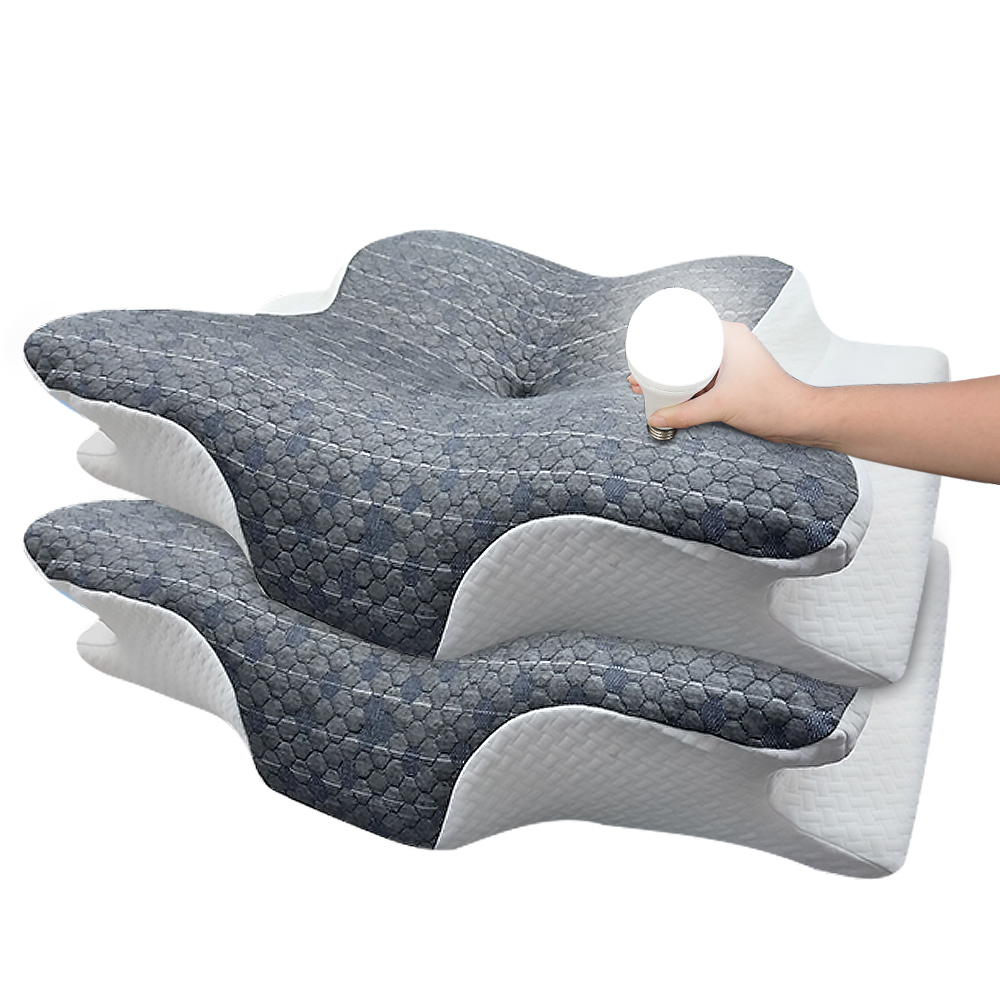 【Hilton】Superconducting graphene butterfly-shaped slow rebound pressure relief memory pillow (pillow/disc-shaped pillow/pressure relief pillow) (P8007), , large