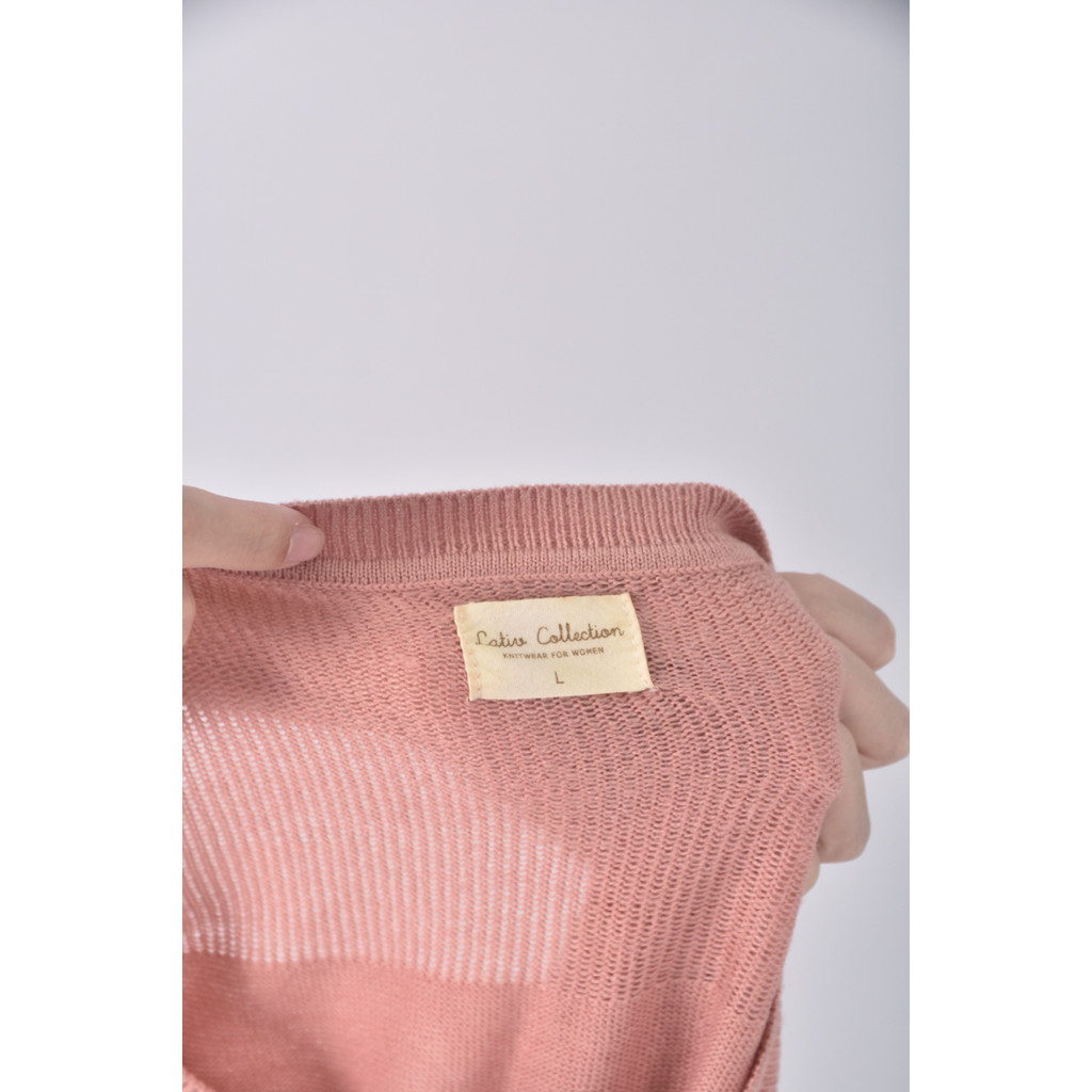 (XL) lativ圓領粉色長袖上衣二手衣, , large