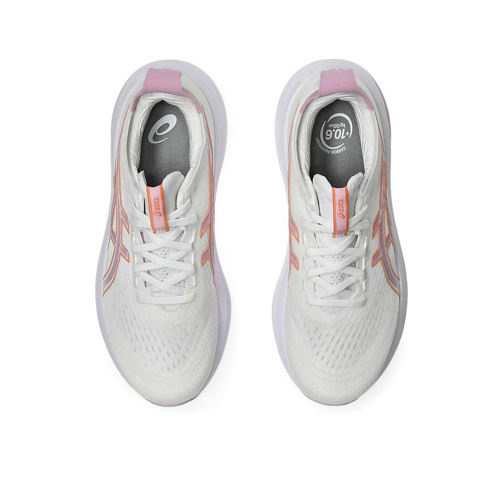 [秉宸] ASICS GEL-NIMBUS 27 (D) 女慢跑鞋 橘粉白 寬楦 1012B752-101, , large