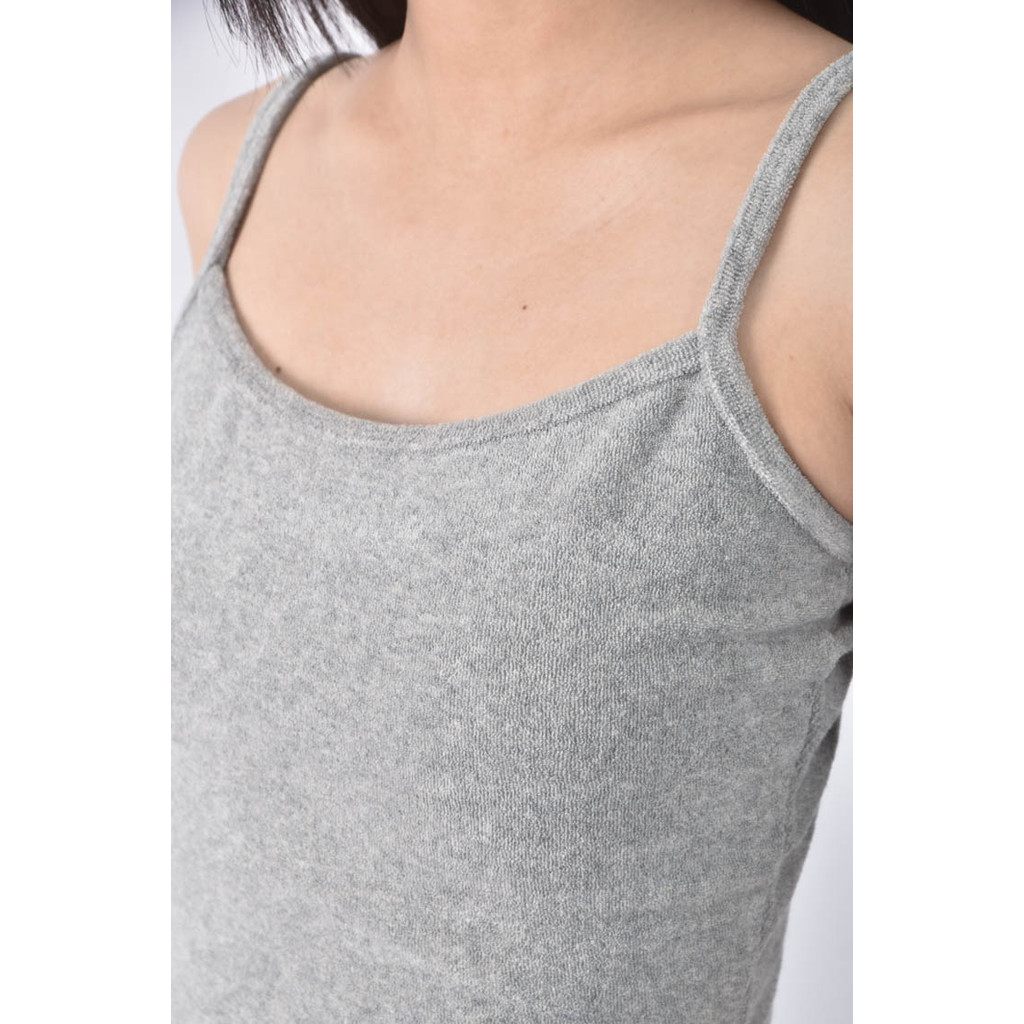 (S) monroe韓牌修身短版細肩帶灰色上衣二手衣, , large