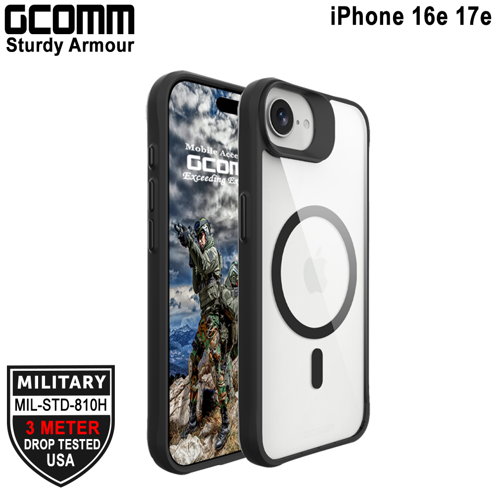 GCOMM iPhone 16e 17e Sturdy Armour MagSafe BK, , large