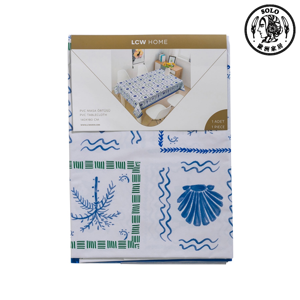 【SOLO Vintage】LCW Home 140x180cm Mediterranean Coastal Style Table Cloth Waterproof, , large