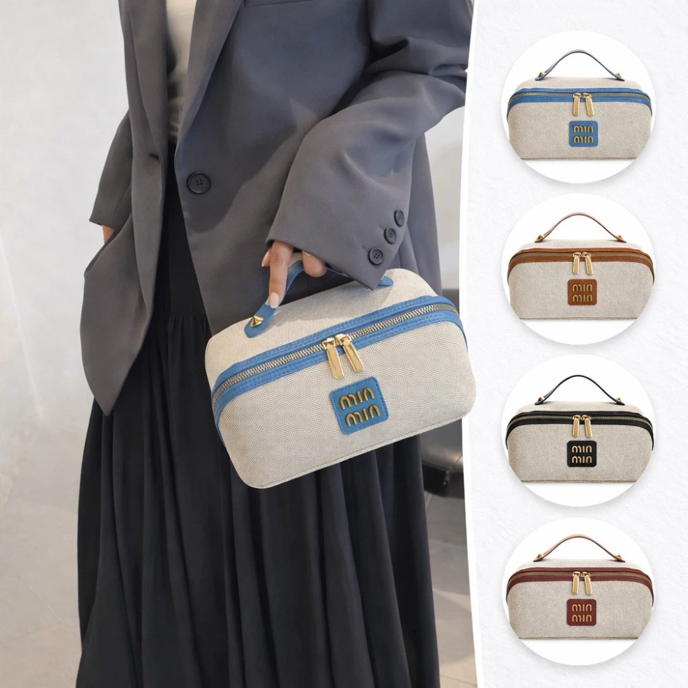 【A&R】韓版翻玩帆布化妝收納包 四色任選, , large