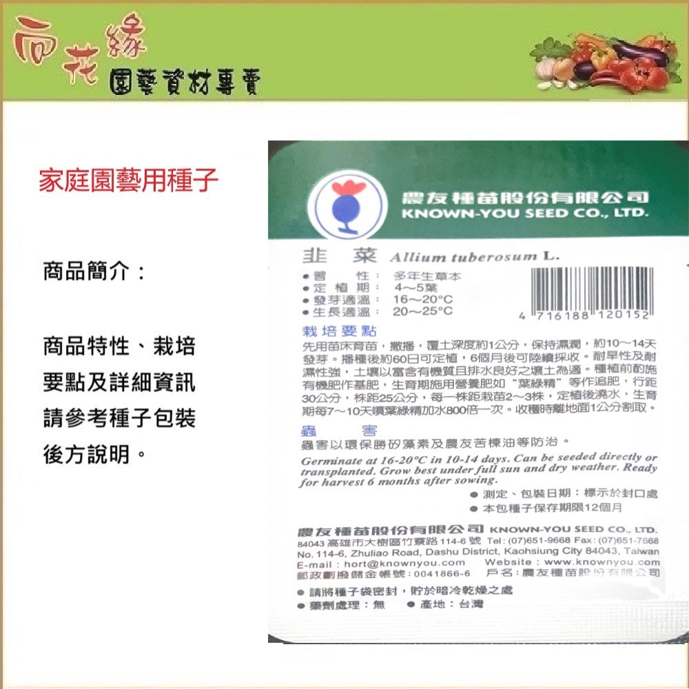 NongYou Chinese Chives &ndash; Vegetable Seeds, , large