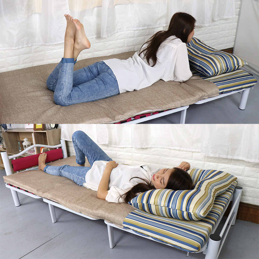 [台客嚴選] 地中海風簡約舒適單人床墊附枕-咖啡 可拆洗 台灣製 學生床墊 單人床墊 摺疊墊 記憶枕, 咖啡, large