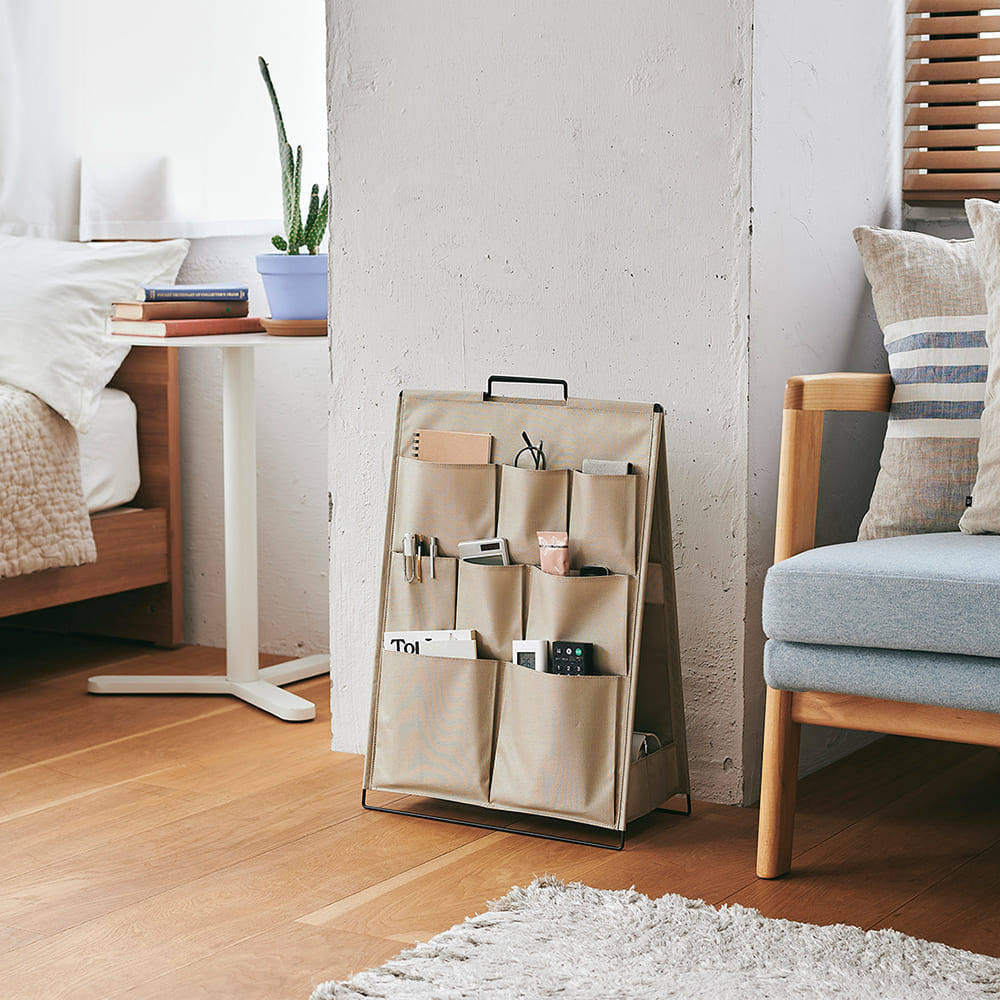 【KING JIM】SPOT TOOL STAND 落地型可折疊雙面收納架(KSP001F)奶茶色, , large