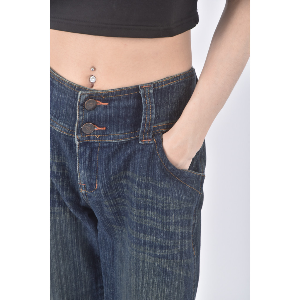 (XL) used丹寧牛仔質感藍色長褲二手衣, , large