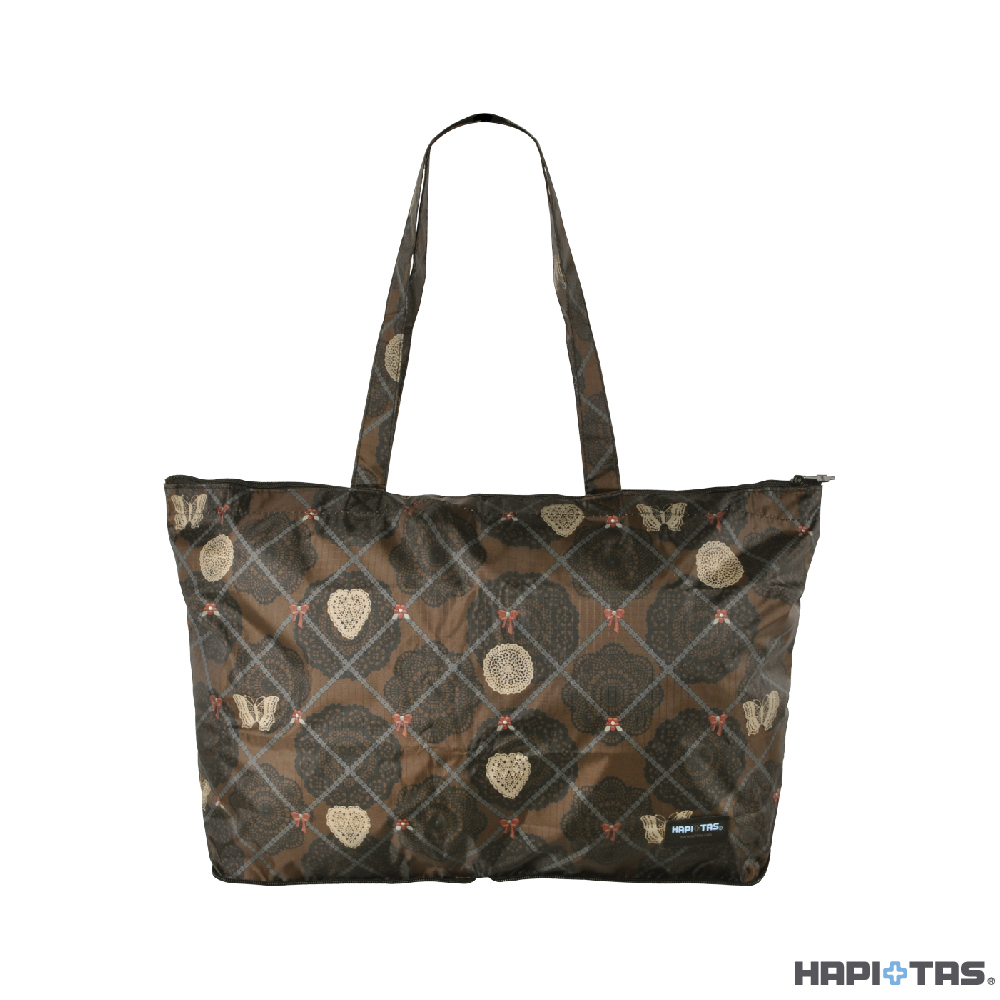 HAPI+TAS H0001摺疊肩背包-LACE咖啡色, , large