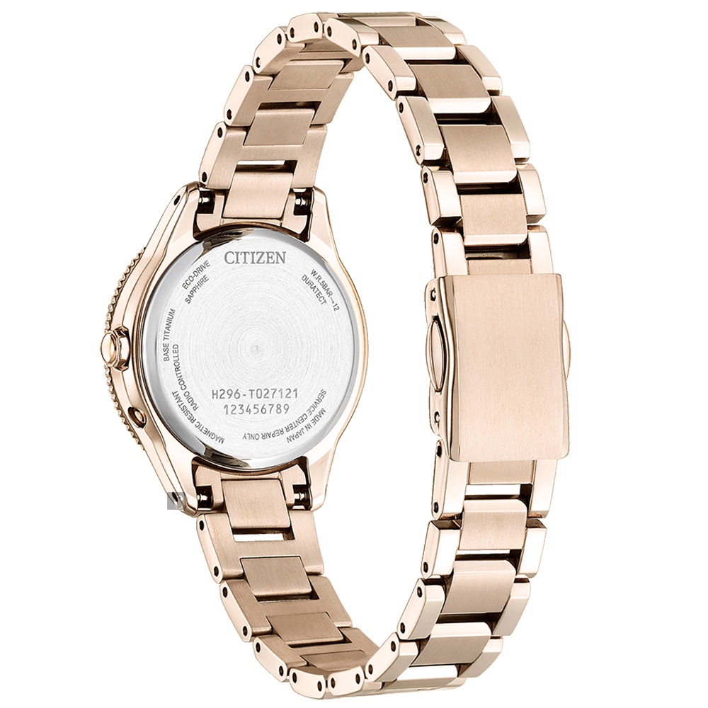 CITIZEN 星辰 XC 鈦 日月顯示光動能電波女錶 EE1004-57A, , large