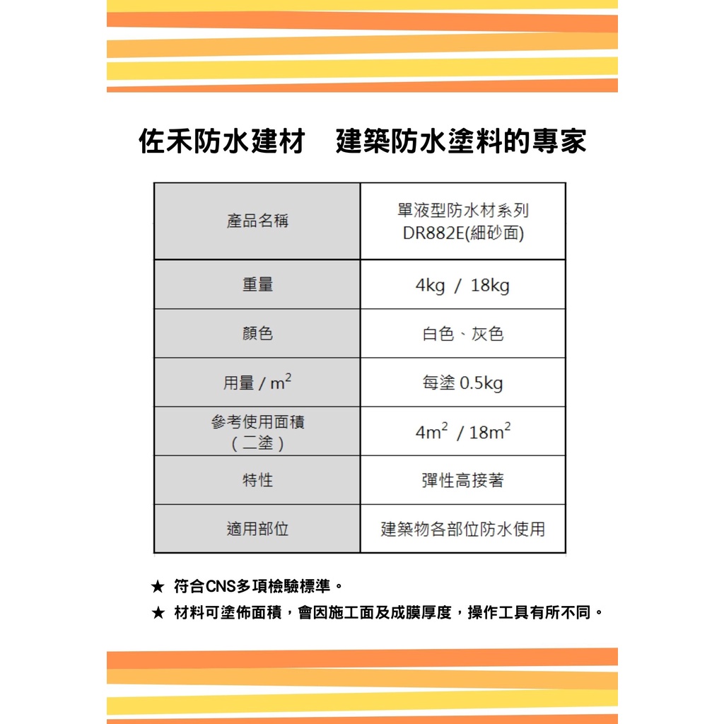 [樂施達]佐禾 邁克漏 厚塗型 彈性壓克力細砂面防水塗料（DR882E－細砂面）, , large