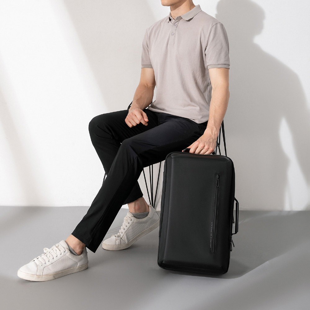 [杰鼎奧拉] KINGSONS｜極簡立體商務雙層後背包｜USB充電孔｜容納15.6吋筆電, , large