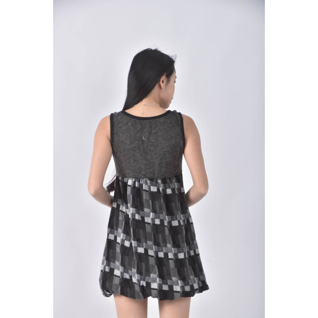 (XS（含）以下) h s popular dress格紋灰色洋裝二手衣, , large