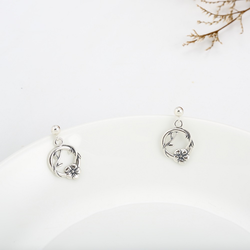 【Angel & Me】Sakura Bloom s925 sterling silver earrings (changeable ear clips), , large