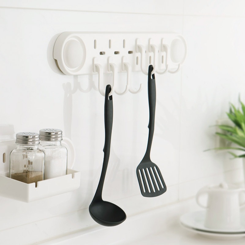 【收納精靈】RT-A8002 六入掛勾組 居家廚房 掛勾 內附無痕膠片-白色, , large