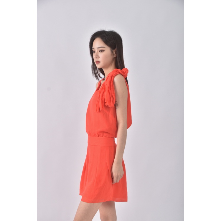 (L) beatriz da silva高腰質感無袖橘色連身裝二手衣, , large