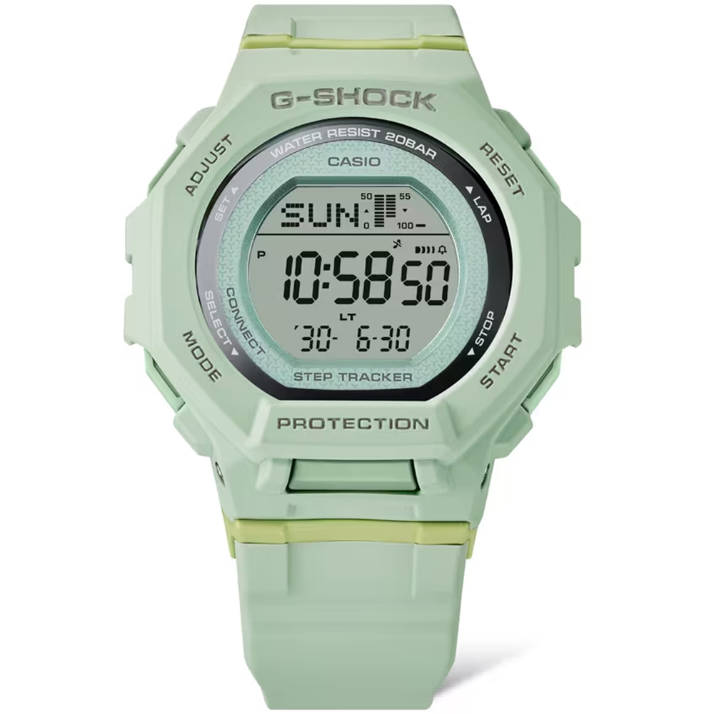 CASIO 卡西歐 G-SHOCK 計步藍芽手錶 柔和色調女錶 GMD-B300-3, , large