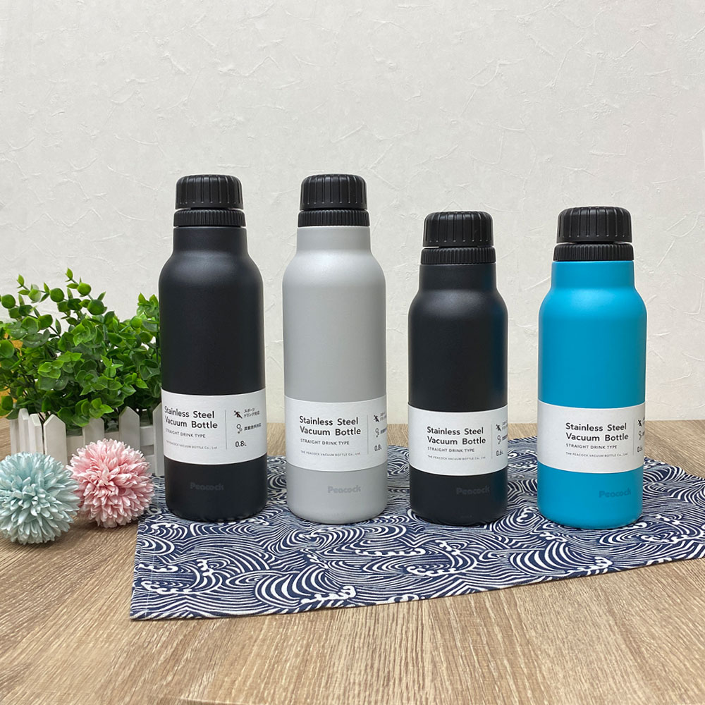 【日本孔雀Peacock】氣泡水 汽水 碳酸飲料 專用 316不鏽鋼保溫杯600ML-磨砂黑(抗菌加工), , large