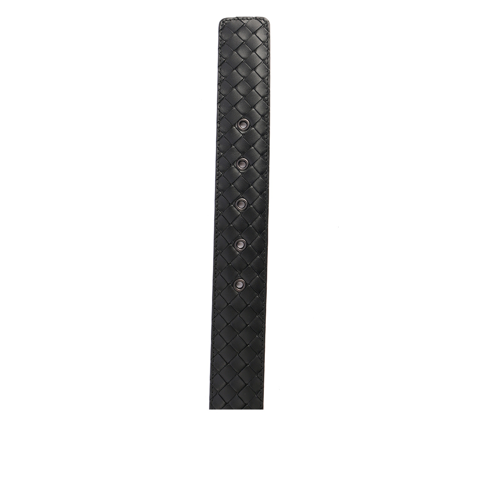 BOTTEGA VENETA 牛皮編織皮帶85CM/34"寬3.5cm/黑色, , large