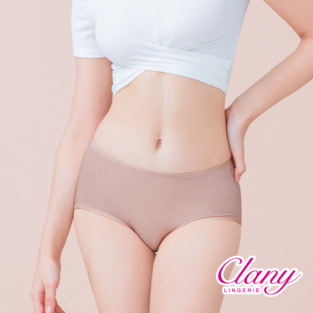【Clany可蘭霓】台灣製絲蛋白美膚內褲 ｜莫代爾親膚透氣低敏・中腰女內褲 M&ndash;XL 可可咖 2152-15 環保安心染劑, , large