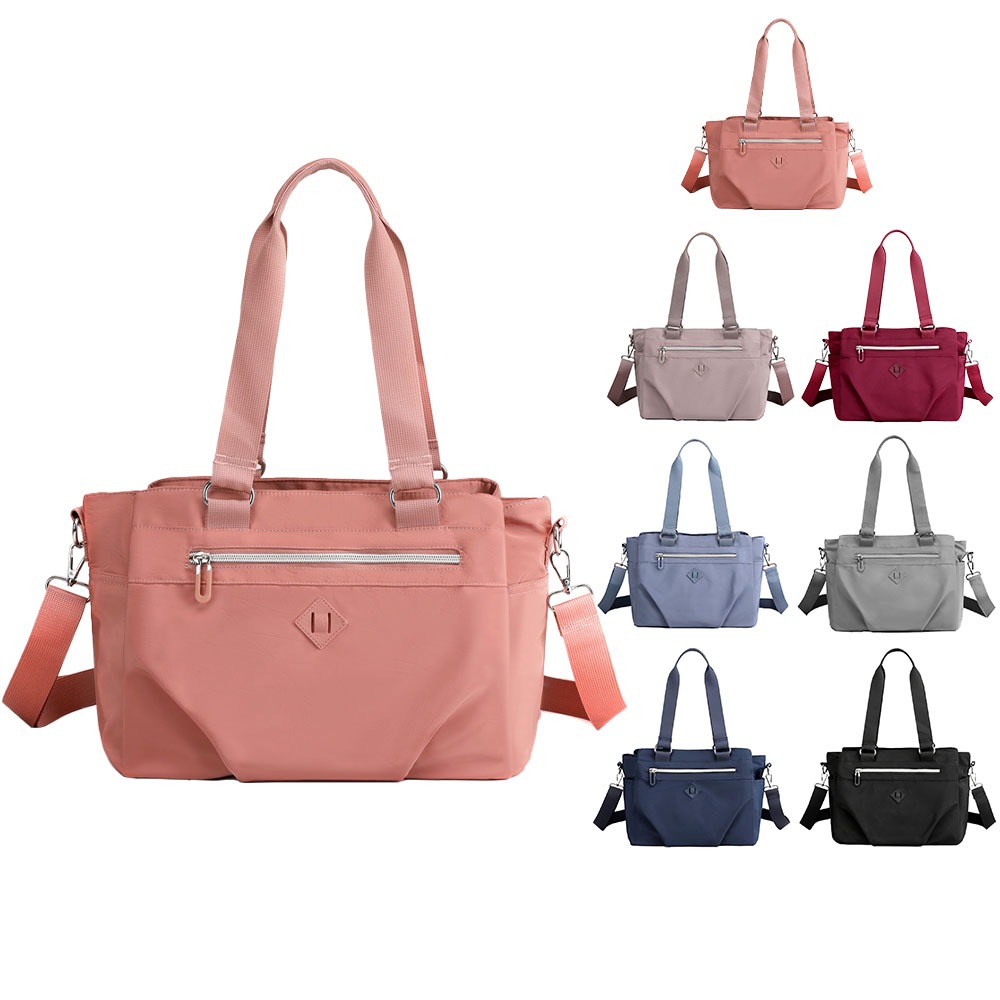 SPRING-學院風肩背斜背2用包防潑水耐磨耐刮三層大方包-多色, , large