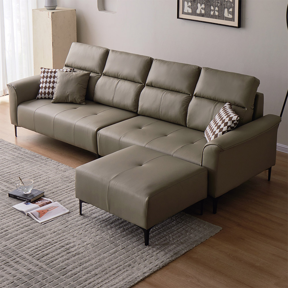 【Hampton 漢汀堡】奧斯瓦皮製L型沙發, , large