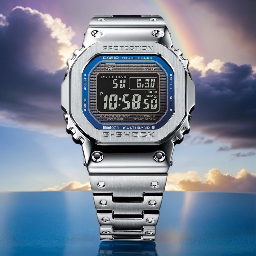 CASIO 卡西歐 G-SHOCK 全金屬太陽能藍芽手錶 GMW-B5000D-2, , large