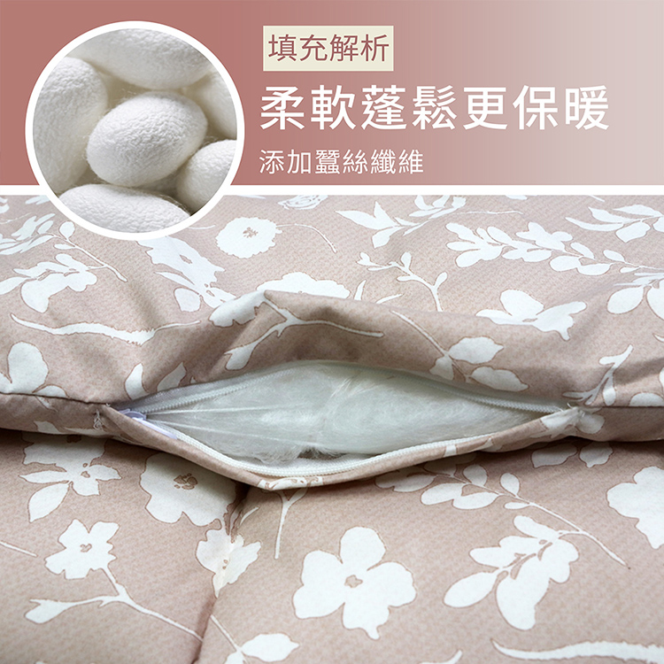 【多利寶寢具】INDAIN_鍺抗菌可水洗蠶絲被/棉被胎-奶霜粉, , large