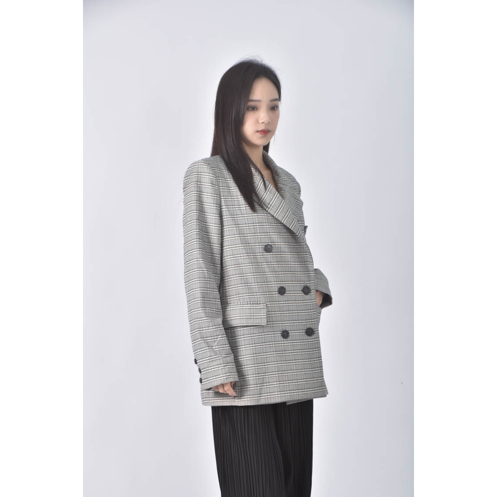 (M) spring b西裝線條黑色外套二手衣, , large