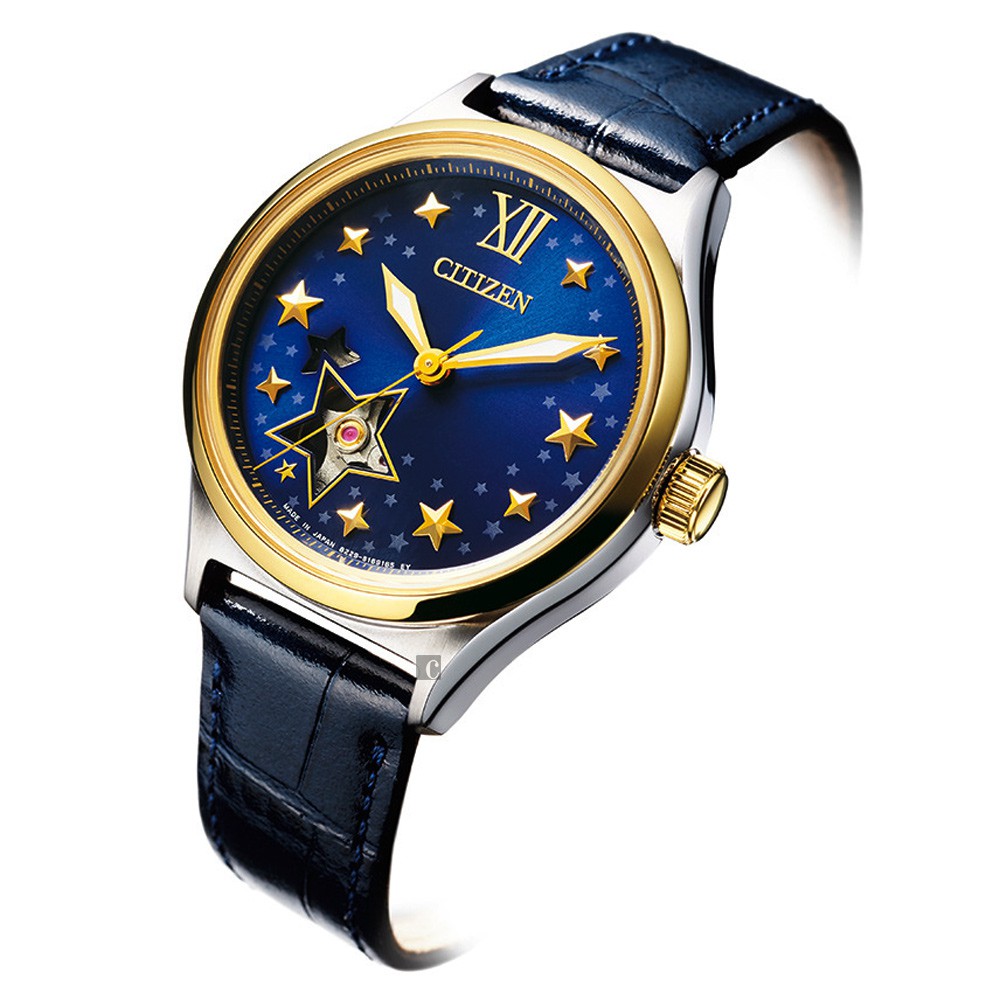 CITIZEN 星辰 星形鏤空機械女錶-34mm PC1009-27M, , large