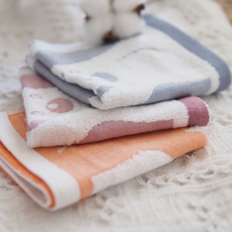 [Kaimei Cotton Industry] 10 entered into the group, random and excellent, high quality untwisted yarn, Imabari small square towel/handkerchief/hand towel/sweat wipe/spit towel, bear greeting style, , large