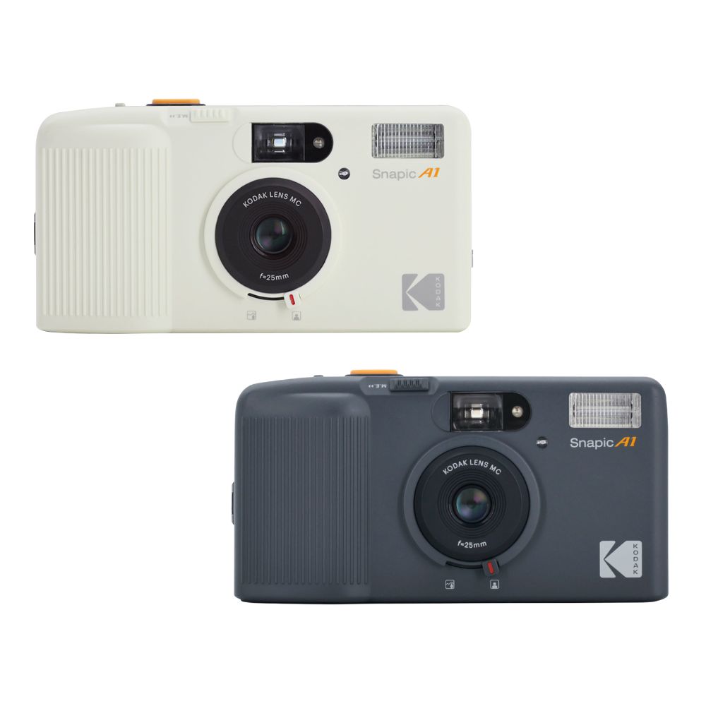 KODAK 柯達 Snapic A1 35mm 復古光學雙焦三鏡底片相機 象牙白, , large