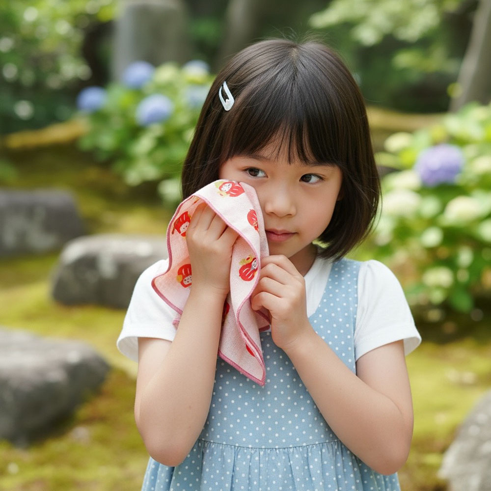 [瑪莎利亞]　日本製【濱文漾】純棉手帕/方巾－吉祥達摩（3入組）, , large