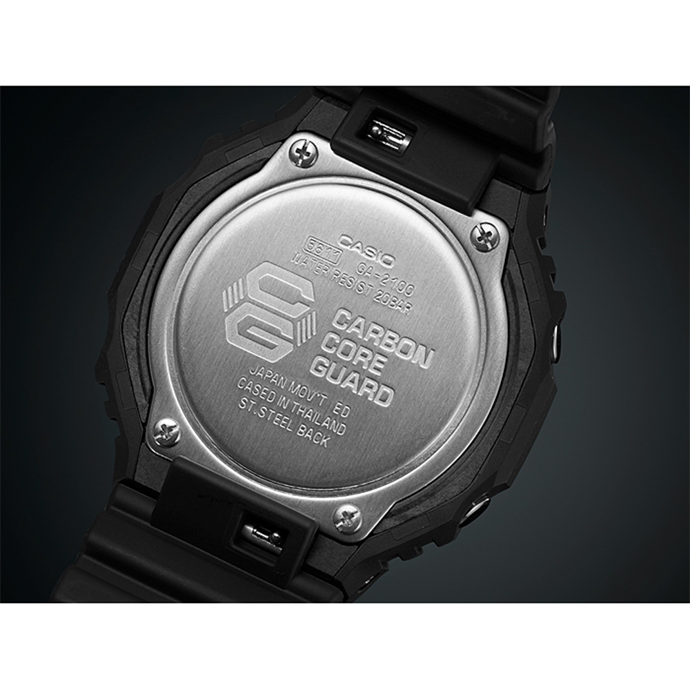CASIO 卡西歐 G-SHOCK 街頭軍事系列 八角 電子錶-黑 GA-2100-1A1, , large