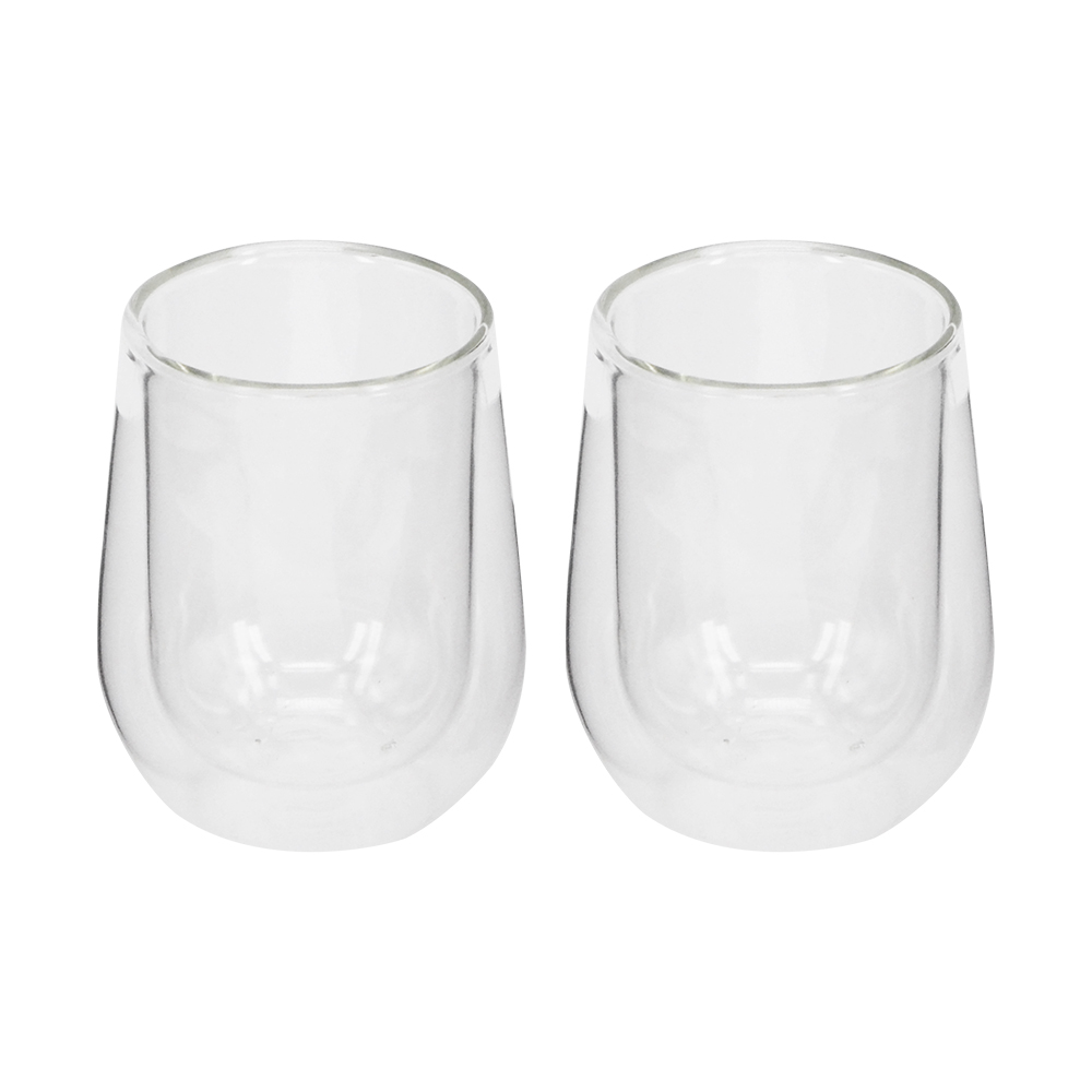 S/2 DOUBLE WALL GLASS CUP, , large